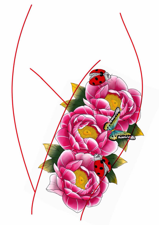 Chinita de la suerte y flores